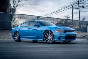 Blue luxury car